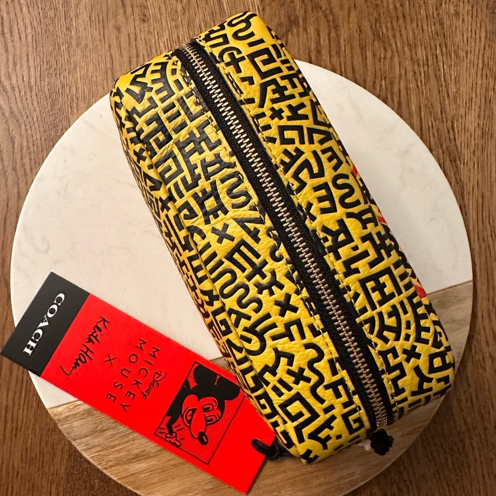 NWT! NEW! Coach Mickey Mouse x Keith Harring Pouch Limited Edition Cosmetic Bag - Picture 5 of 5